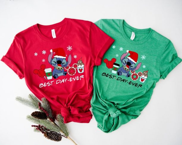 Disney Stich Christmas Shirt, Baby Yoda Christmas Shirts, Christmas Shirt, Best Day Ever Stich Shirt, Disney gifts Tee