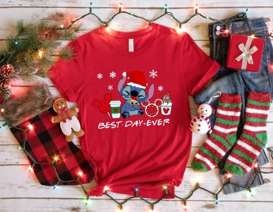 Disney Stich Christmas Shirt, Baby Yoda Christmas Shirts, Christmas Shirt, Best Day Ever Stich Shirt, Disney gifts Tee