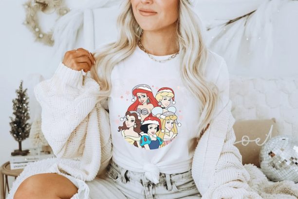 Disney Princess Retro Christmas Shirt, Disney Christmas Shirt, Cinderella Christmas Shirt, Disney Christmas Shirt