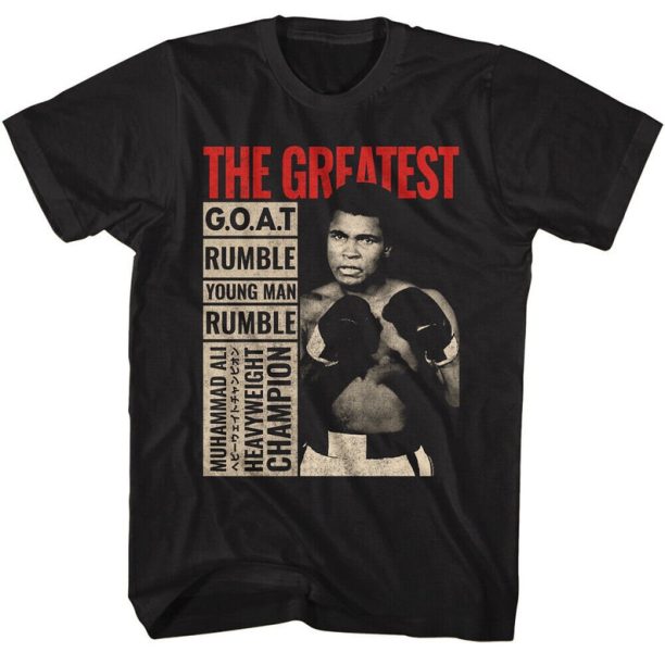 Muhammad Ali Japanese Boxing Champion Men's T-shirt Legend GOAT Rumble Mens Shirt