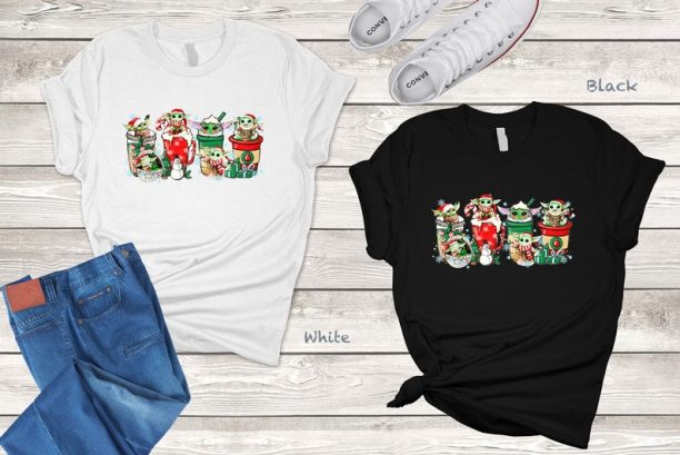 Baby Yoda Christmas Coffee shirt, Disney Christmas Shirt, Women Christmas shirt, Disney Coffee Shirt, Merry Christmas Shirt