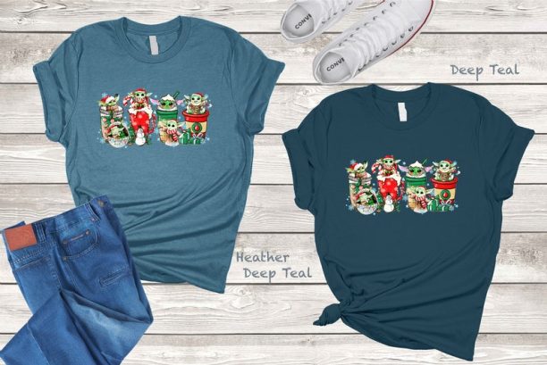 Baby Yoda Christmas Coffee shirt, Disney Christmas Shirt, Women Christmas shirt, Disney Coffee Shirt, Merry Christmas Shirt