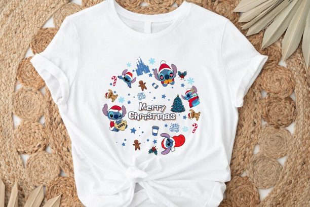 Vintage Stitch Merry Christmas Shirt, Merry Christmas Shirt, Stitch Christmas T shirt, Christmas Family Shirt, Christmas Gift