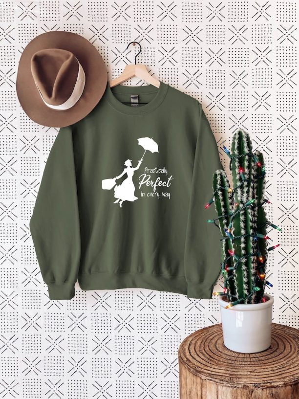 Mary Poppins Sweatshirt, Disney Sweatshirt, Women's Disney Sweater, Practically Perfect In Every Way