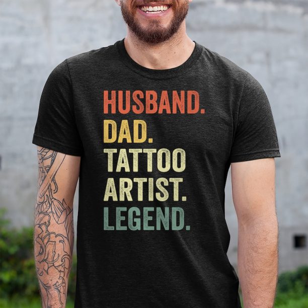 Husband Dad Tattoo Artist Legend Shirt, Father's Day Tattoo Artist Gift, Tattoo Artist Gifts, Men's Gift for Him