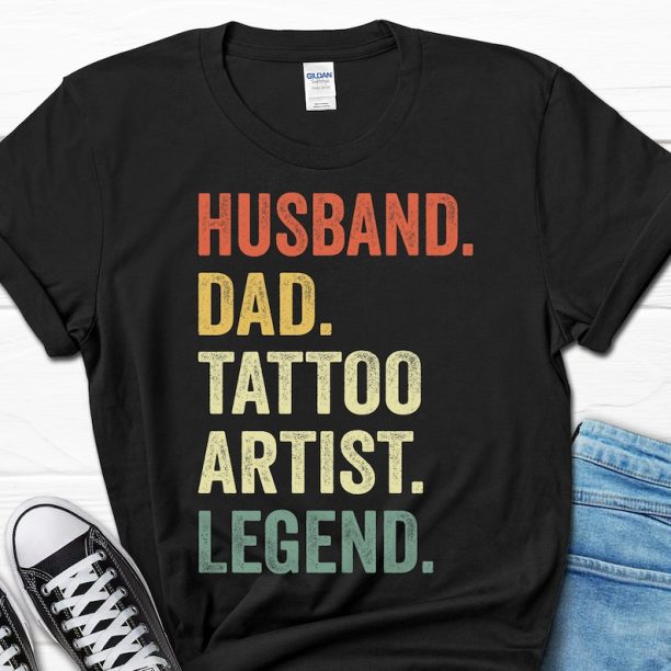 Husband Dad Tattoo Artist Legend Shirt, Father's Day Tattoo Artist Gift, Tattoo Artist Gifts, Men's Gift for Him