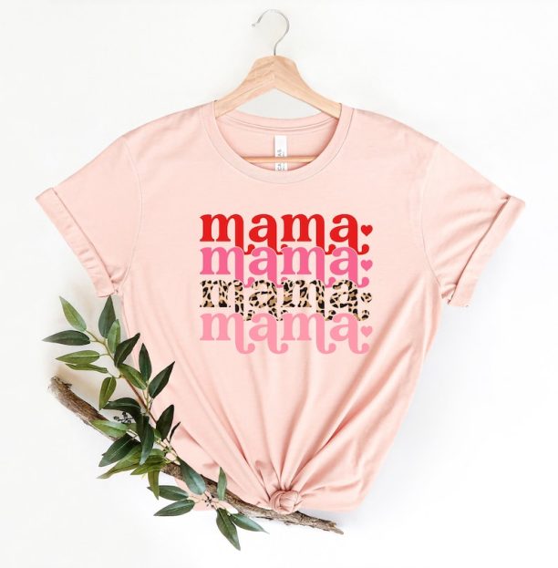 Mama Valentines Leopard Valentines Day Shirt,Valentines Day Shirts For Woman,Latte Valentine Shirt,Valentines Day Gift,Valentines Mom Gift