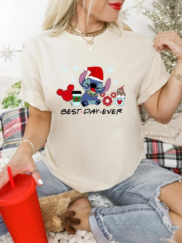 Disney Stich Christmas Shirt, Baby Yoda Christmas Shirts, Christmas Shirt, Best Day Ever Stich Shirt, Disney gifts Tee