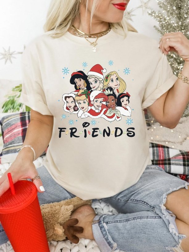 Disney Princess Friends Retro Christmas Shirt, Disney Christmas Shirt, Princess Christmas Shirt, Disney Christmas Shirt