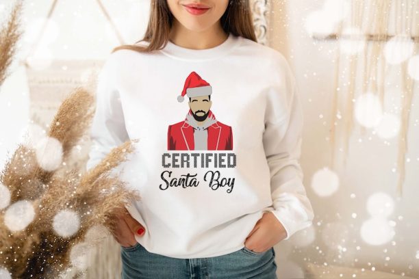 Certified Santa Boy Christmas Sweatshirt, Drake Christmas Shirt, Personalized Christmas Gift