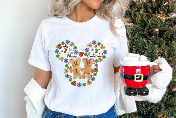 Disney Mickey and Friends Christmas Gingerbread Cookies Shirt, Merry Christmas T-Shirt, Christmas Family Matching Shirt