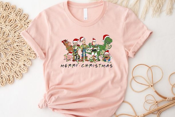 Disney Toy Story Group Santa Merry Christmas Xmas Lights Shirt, Disneyland Christmas Party Matching Gift