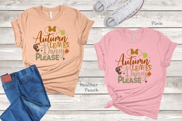 Autumn Leaves and Disney Please, Fall Shirt, Thanksgiving Tee, Pumpkin Shirt, Women Fall T-shirt