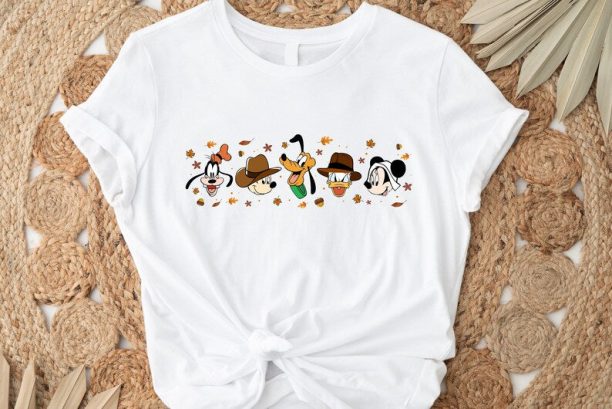 Mickey and Friends Thanksgiving Shirt, Disney Characters Fall Shirt, Disney Thanksgiving Shirts, thanksgiving Crew T-shirt