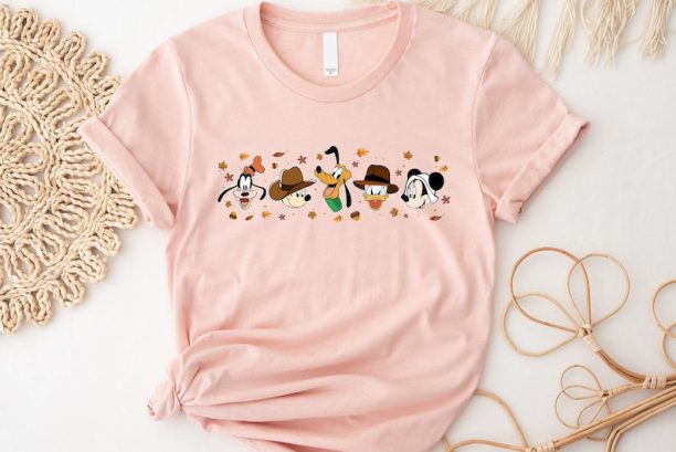 Mickey and Friends Thanksgiving Shirt, Disney Characters Fall Shirt, Disney Thanksgiving Shirts, thanksgiving Crew T-shirt