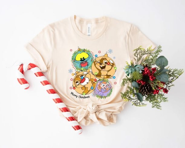 Chip and Dale Christmas bulbs Shirt, Disney Christmas Shirts, Disney Vacation shirt, Christmas shirt, Disney Hoodie