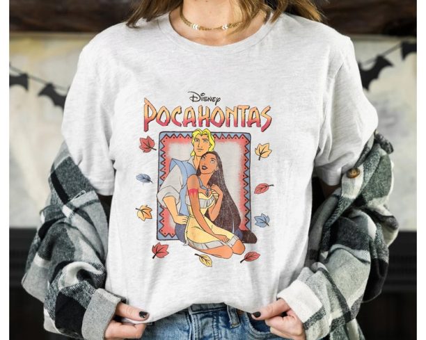 Disney Pocahontas and Captain Classic Movie Shirt, Magic Kingdom Holiday Trip Unisex T-shirt Family Birthday Gift Adult Kid Toddler Tee