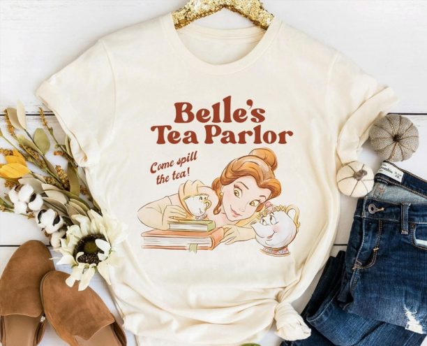 Belle's Tea Parlor Spill The Tea Shirt / Beauty and The Beast / Disney Princess Chip Potts / Disney World T-shirt