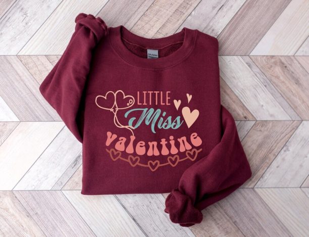 Little Miss Valentines Sweatshirt, Valentine Sweatshirt, Matching Shirt, Gift Girlfriend, Retro Sweatshirt