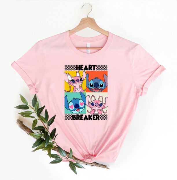 Disney Heartbreaker Valentine Shirt, Anti Valentines Day Shirt, Stitch Angel Valentine Day Shirt