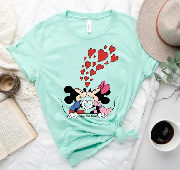 Mickey Minnie Happy Ever After Comfort Colors Shirt, Mickey Minnie Valentines Day Shirt, Disney Valentine Couple Shirt