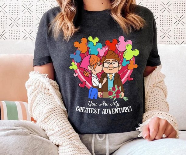 Retro Carl and Ellie Disney Balloon Shirt / You're My Greatest Adventure / Disney Up Valentine's Day T-shirt