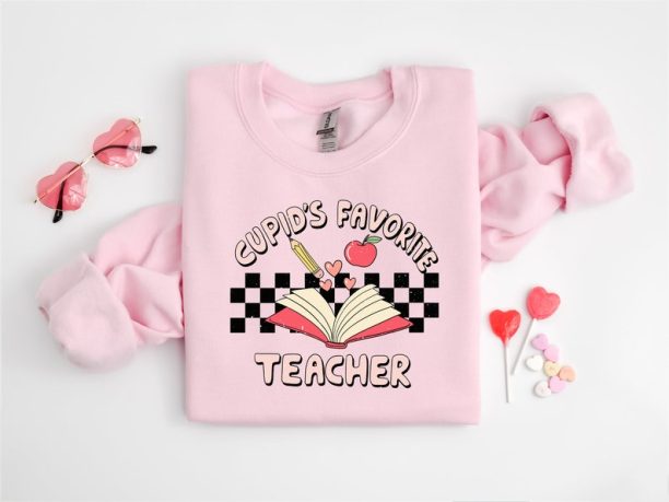 Cupid'S Favorite Teacher Shirt, Teacher Valentine Sweatshirt, Cupid's Favorite Teacher, Valentine Teacher Gift, Teacher Squad Valentine