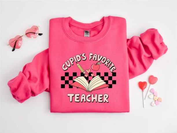 Cupid'S Favorite Teacher Shirt, Teacher Valentine Sweatshirt, Cupid's Favorite Teacher, Valentine Teacher Gift, Teacher Squad Valentine