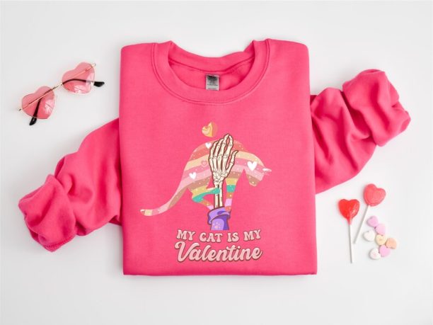 My Cat Is My Valentine Shirt, Cat Lover Shirt, Funny Valentine's Shirt, Pawsitive, Valentine's Day Shirt, Cat Mom, Fur Mama For Life, Cat