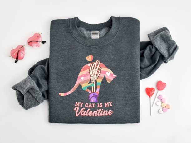 My Cat Is My Valentine Shirt, Cat Lover Shirt, Funny Valentine's Shirt, Pawsitive, Valentine's Day Shirt, Cat Mom, Fur Mama For Life, Cat