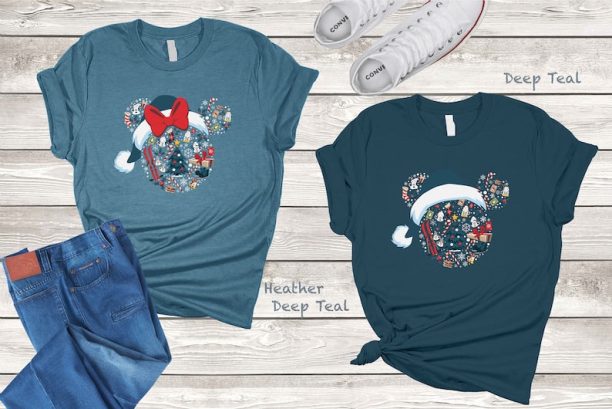 Mickey Minnie Head Shirt, Christmas Disney Couple Shirts, Christmas Family Matching Shirts, Merry Christmas Shirt