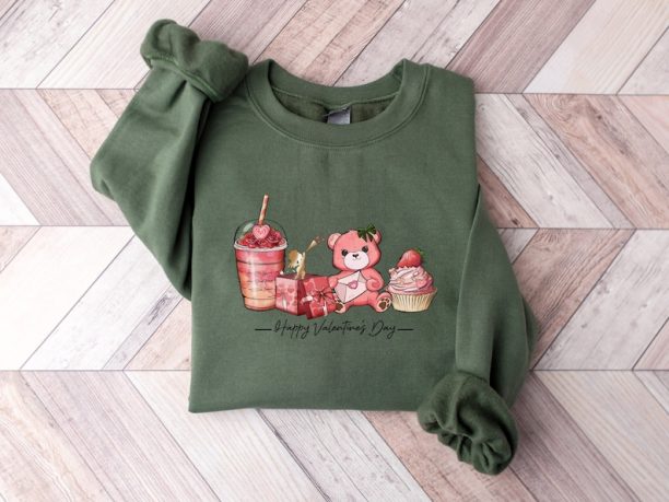 Happy Valentine's Day Sweatshirt, Valentine Shirt, Coffee Sweatshirt, Cute Sweatshirt, Funny Sweater, Retro Sweatshirt, Gift For Valentine