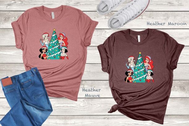 Disney Princess Retro Christmas Tree Shirt, Disney Christmas Shirt, Princess Shirt, Merry Christmas Shirt