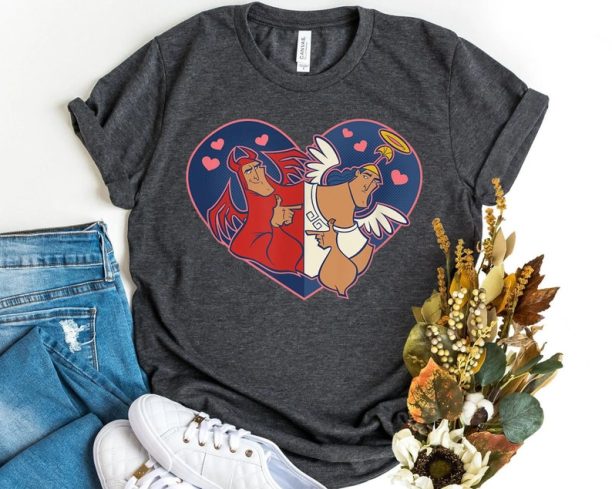 Kronk Angel and Devil Love Heart Shirt / The Emperor's New Groove T-shirt / Disney World Valentine's Day