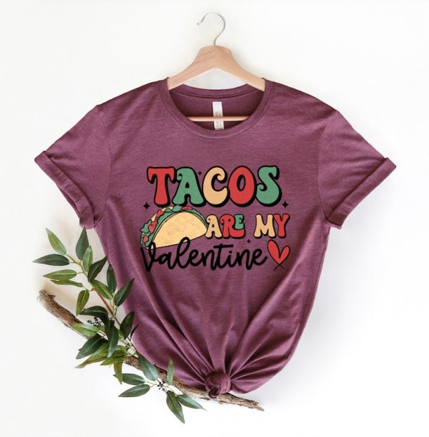 Happy Valentines Day Shirt,Tacos Valentine shirt, Cute Valentines Day Shirts,Heart Shirt,Funny Tacos Shirt,Valentines Day Gift,Couple Shirt