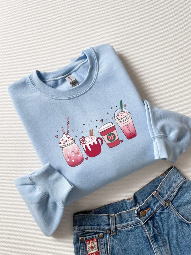 Coffee Sweatshirt, Valentine Sweatshirt, Valentines Day Shirt, Couple Sweatshirt, Crewneck Sweatshirt, Valentine Gift