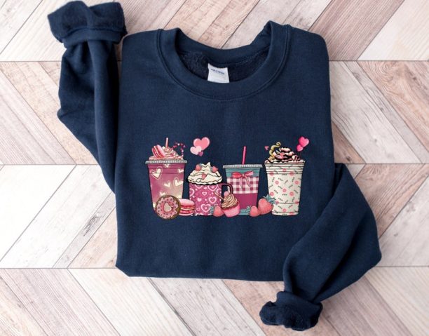 Valentine Coffee Sweatshirt, Women Valentine Shirt, Love Sweatshirt, Retro Sweatshirt, Funny Valentine, Valentine Gift