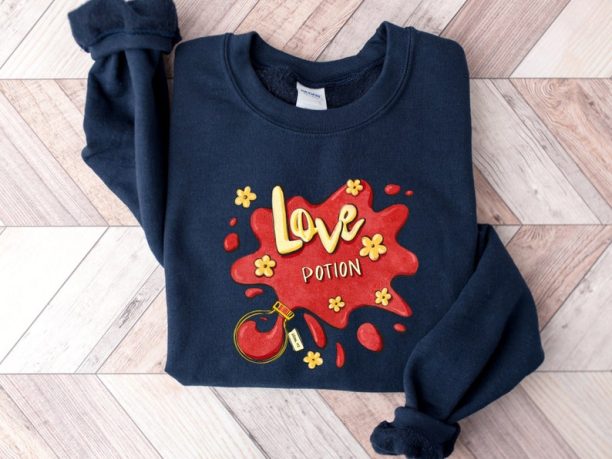 Love Potion Sweatshirt, Valentines Day Sweatshirt, Retro Valentines Day, Sweatshirt For Woman, Couple Hoodie, Retro Shirt, Love Gift