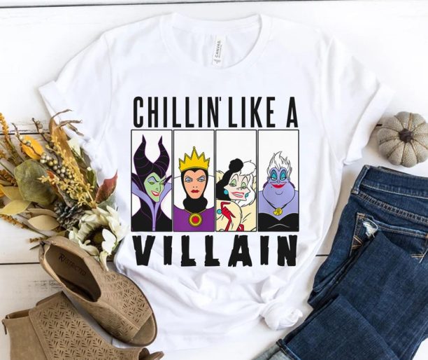 Chillin Like a Villain Shirt / Disney Villains Group Characters Tee / Walt Disney World T-shirt