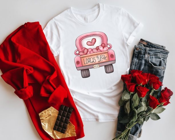 Loads Of Love Shirt, Valentines Day Truck Shirt, Truck Love Shirt, Valentines Day Shirt, Couple Matching Shirt, Valentines Day Gift