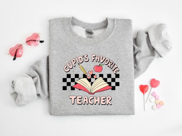 Cupid'S Favorite Teacher Shirt, Teacher Valentine Sweatshirt, Cupid's Favorite Teacher, Valentine Teacher Gift, Teacher Squad Valentine