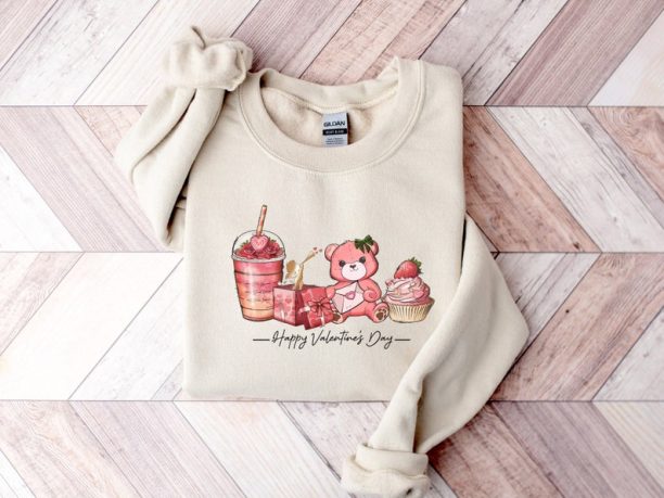 Happy Valentine's Day Sweatshirt, Valentine Shirt, Coffee Sweatshirt, Cute Sweatshirt, Funny Sweater, Retro Sweatshirt, Gift For Valentine