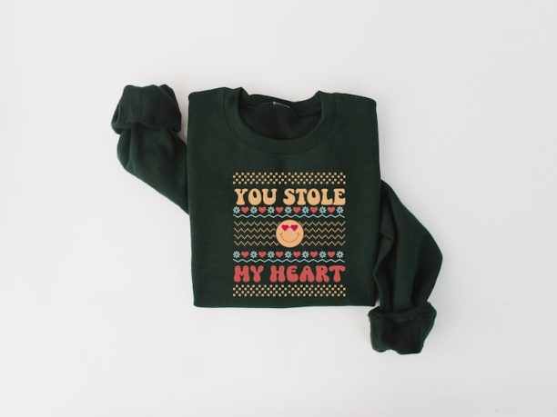 You Stole My Heart Sweatshirt, Retro Ugly Sweatshirt, Valentine Sweatshirt, Heart Shirt, Funny Sweatshirt, Gift For Woman