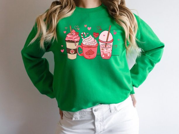 Valentine Coffee Heart Sweatshirt, Coffee Love Sweatshirt, Valentine, Valentine Gift for Her, Womens Cute Valentine Sweatshirt, Love Coffee