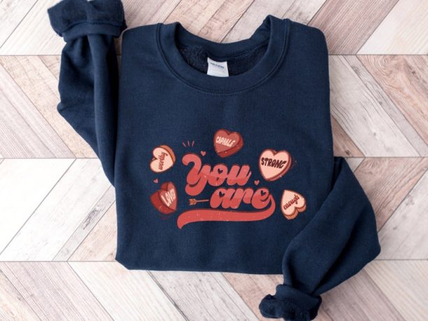 You Are Loved Sweatshirt, Valentine Sweatshirt, Heart Shirt, Couple Sweater, Valentine Day Shirt, Sweatshirt For Women, Plus Size Sweater