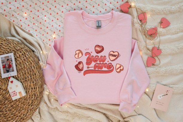 You Are Loved Sweatshirt, Valentine Sweatshirt, Heart Shirt, Couple Sweater, Valentine Day Shirt, Sweatshirt For Women, Plus Size Sweater