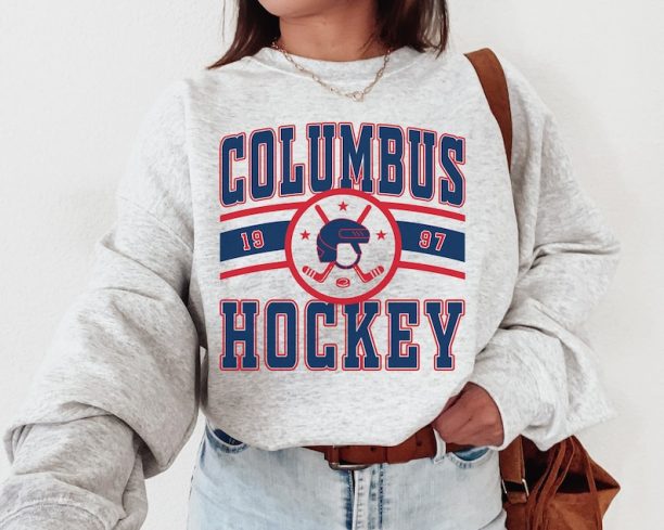 Vintage Columbus Blue Jacket Sweatshirt  T-Shirt, Blue Jackets Sweater, Blue Jackets T-Shirt, Hockey Fan Shirt