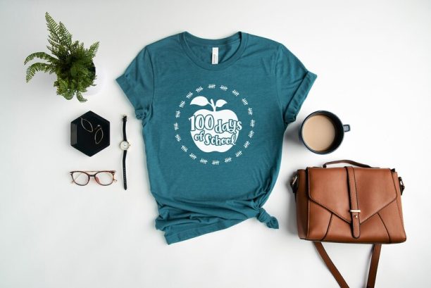 100 Days Of School Shirt, Teacher Apple Shirt, Teacher Gifts, 100th Day Of School, Teacher Appreciation