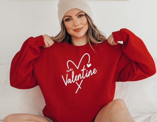 Hello Valentine Sweatshirt, Valentine Shirt, Valentine Day Sweatshirt, Heart Shirt, February 14th Gift, Love-Heart Hoodie