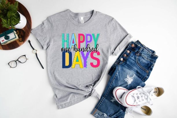 Happy 100 Days Shirt, 100 Days of School Tshirt, Teacher Appreciation, Teacher Shirt, Back to School Shirt